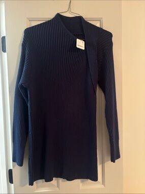 Free People Ribbed Navy Long Sleeve Tunic